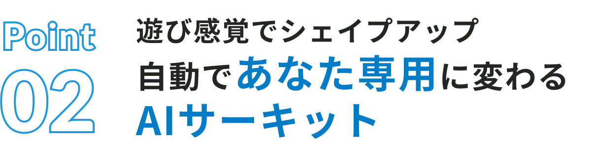 遊び感覚でシェイプアップ。自動であなた専用に変わるAIサーキット